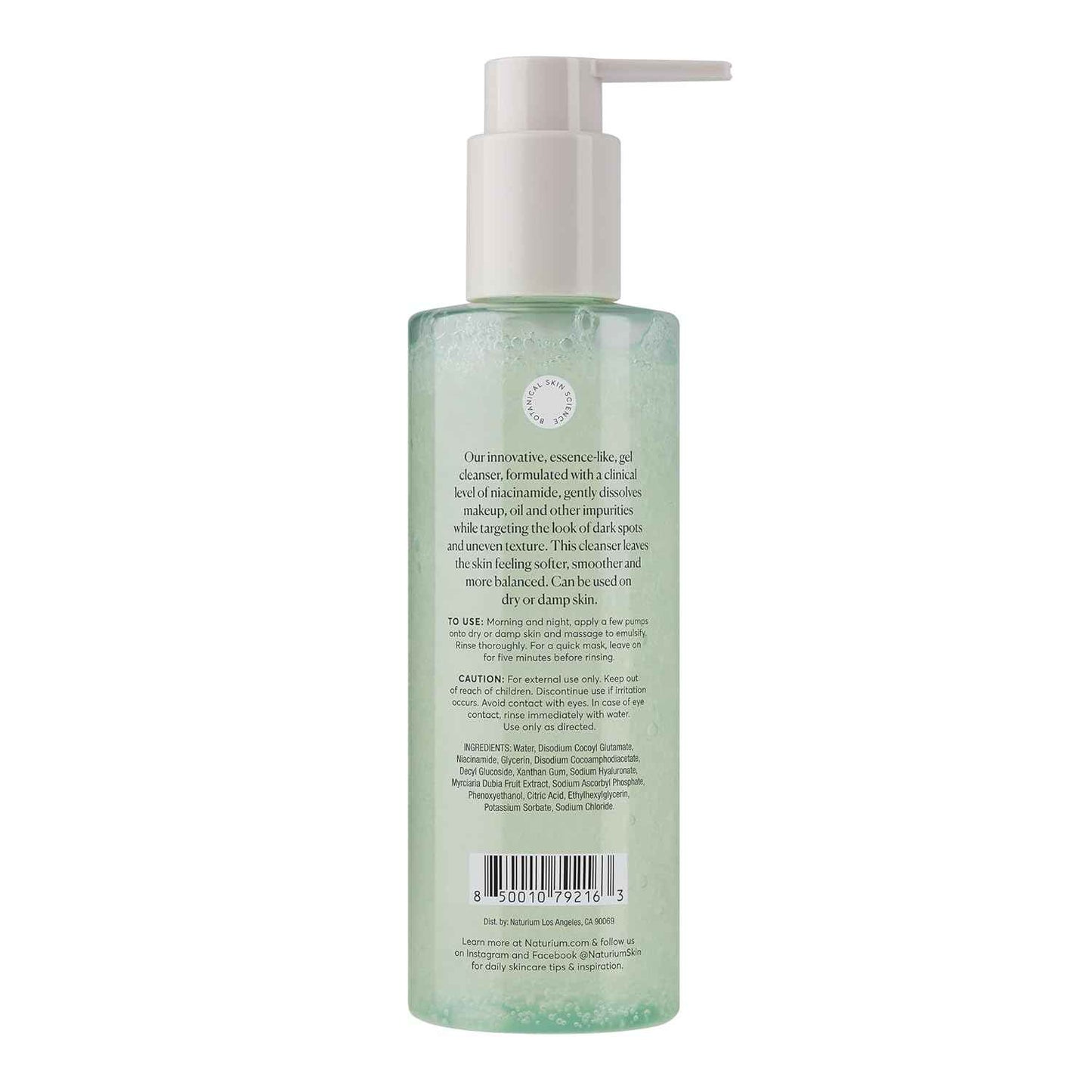Naturium Niacinamide Cleansing Gelée 3% Plus Hyaluronic Acid & Vitamin C, Gentle & Smoothing Face Wash, 7.1 oz