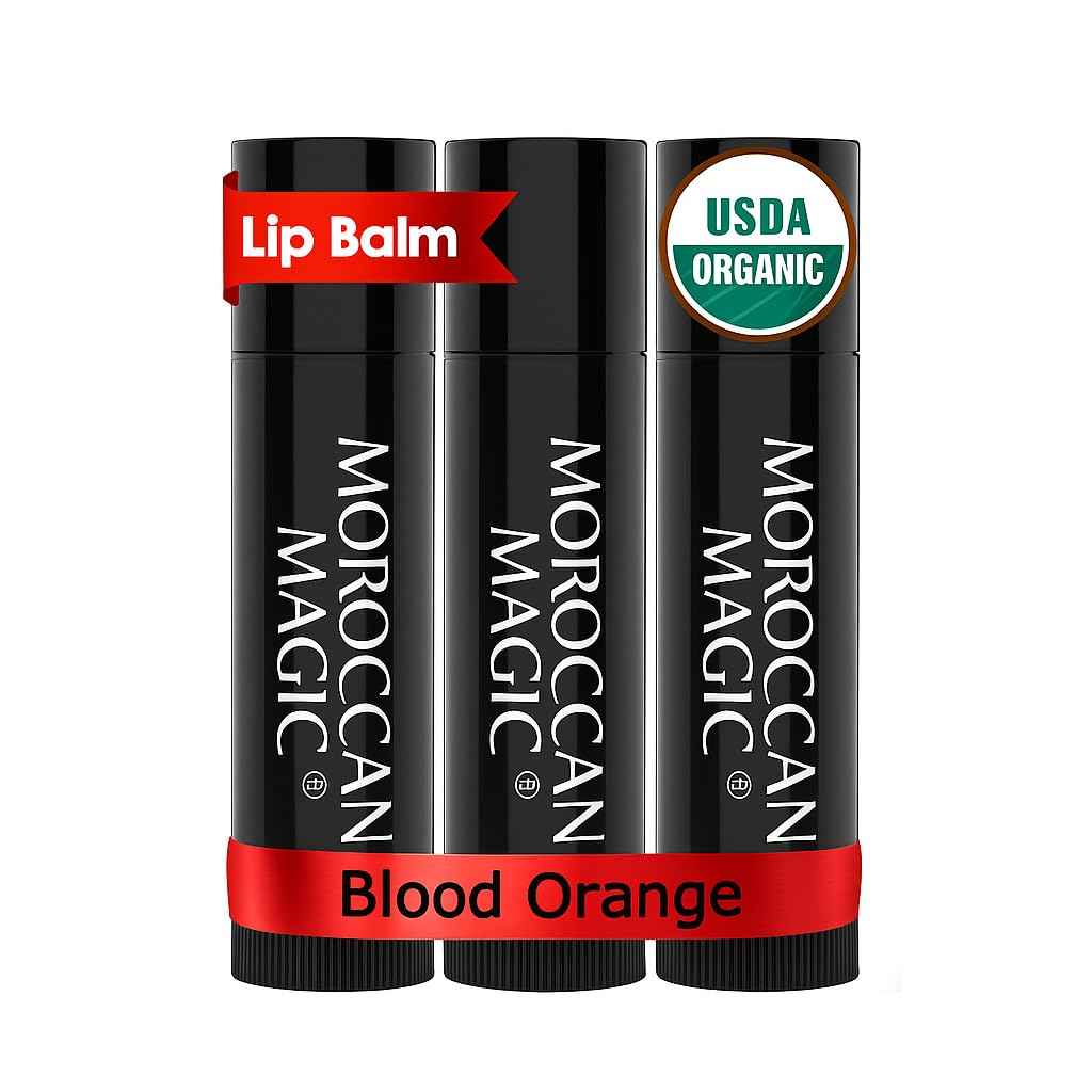 Moroccan Magic Organic Pure Coconut Lip Balm 3 Pack | Ultra-Hydrating Argan & Essential Oil Lip Moisturizer + Vitamin E | Natural Chapstick for Dry Lips | Smooth, Non-Toxic | Organic Lip Balm