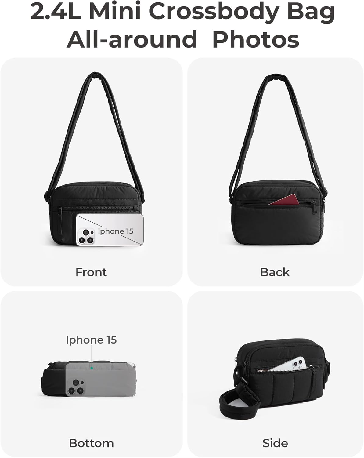 BAGSMART_Cross_Body_Purse,_Mini_Crossbody_Bags_for_Women_Travel_Purse,_Puffy_Shoulder_Handbag_Wallet_with_RFID_Blocking_Slots,_Black-small