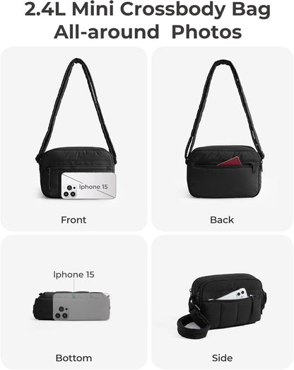 BAGSMART_Cross_Body_Purse,_Mini_Crossbody_Bags_for_Women_Travel_Purse,_Puffy_Shoulder_Handbag_Wallet_with_RFID_Blocking_Slots,_Black-small