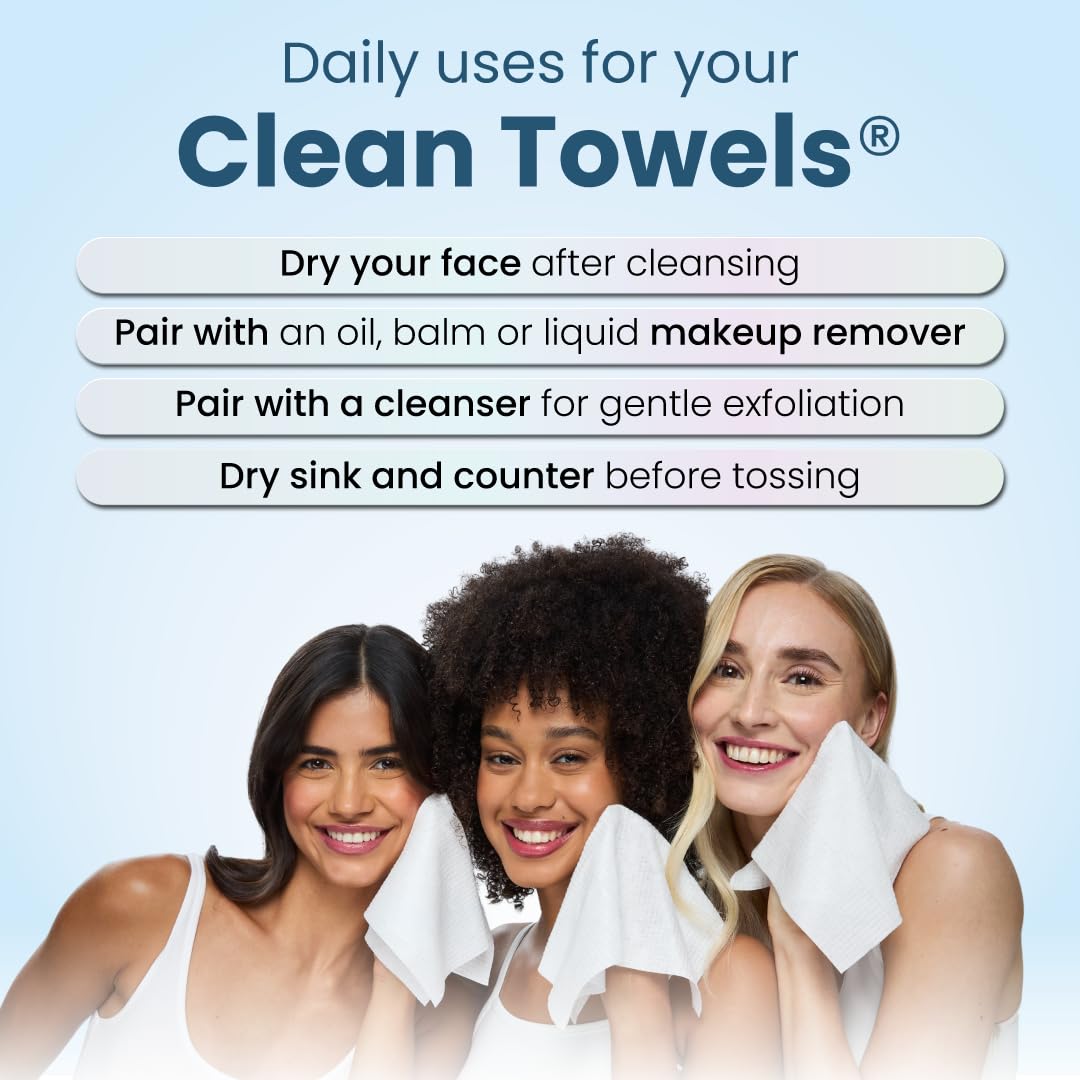 Clean_Skin_Club_Clean_Towels®_XL_Variety_4-Pack_Travel_Set,_Disposable_Face_Towels,_Includes_Original,_Sensitive,_Blemish_Control_&_Healthy_Aging,_40_Count_Total,_10_Each