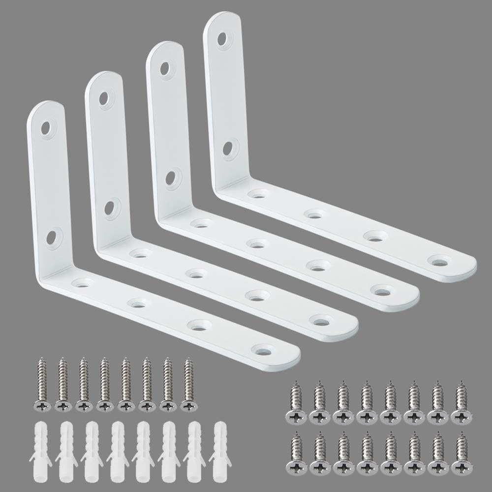 Alise_Floating_Shelf_Brackets,L_Brackets_for_Shelves_Heavy_Duty_Shelving_Brackets_Stainless_Steel_Corner_Brace_Angle_Bracket_for_Wood,5x3_Inch_Wall_Shelf_Bracket_White,Pack_of_4