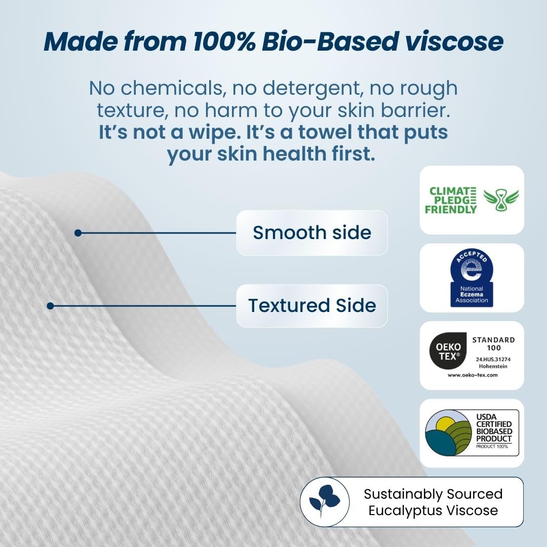 Clean_Skin_Club_Clean_Towels_XL®_Supreme,_100%_USDA_Biobased_Face_Towel,_Disposable_Face_Towelette,_Eczema_Association_Accepted,_Thicker_Textured_Dry_Wipes,_Ultra_Absorbent_&_Soft,_1_Pack,_50_Ct