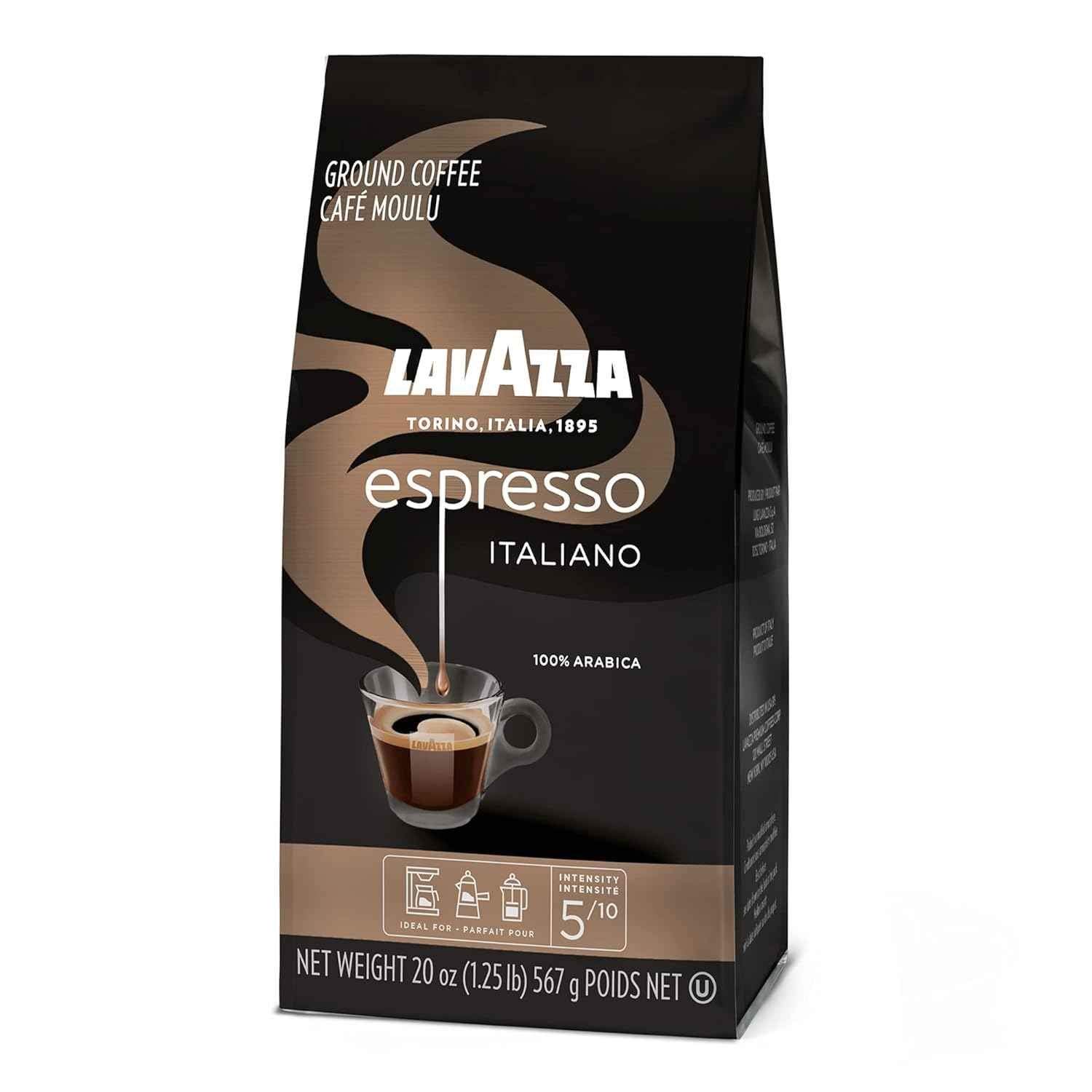 Lavazza Espresso Ground Coffee, Medium Roast, 100% Arabica