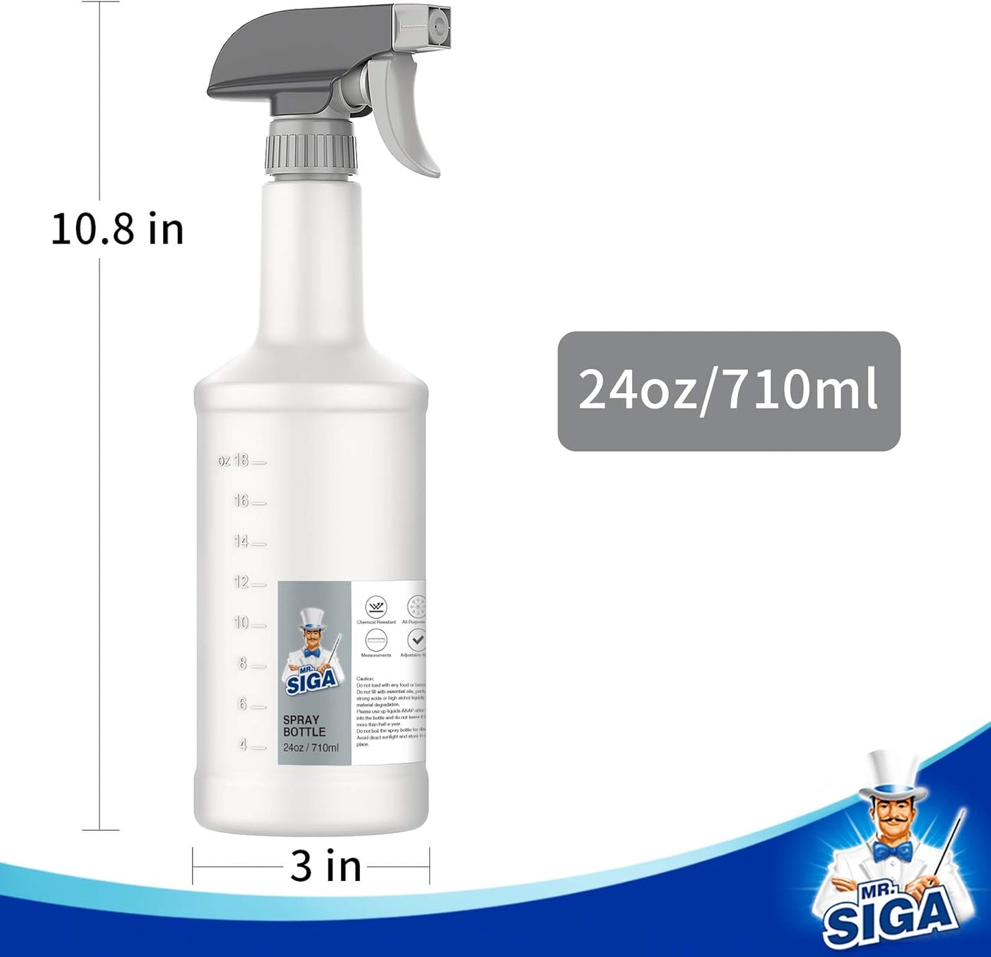 MR.SIGA_24_oz_Empty_Plastic_Spray_Bottles_for_Cleaning_Solutions,_Heavy_Duty_Household_Reusable_Spray_Bottles_with_Measurements_and_Adjustable_Leak_Proof_Nozzle,_3_Pack