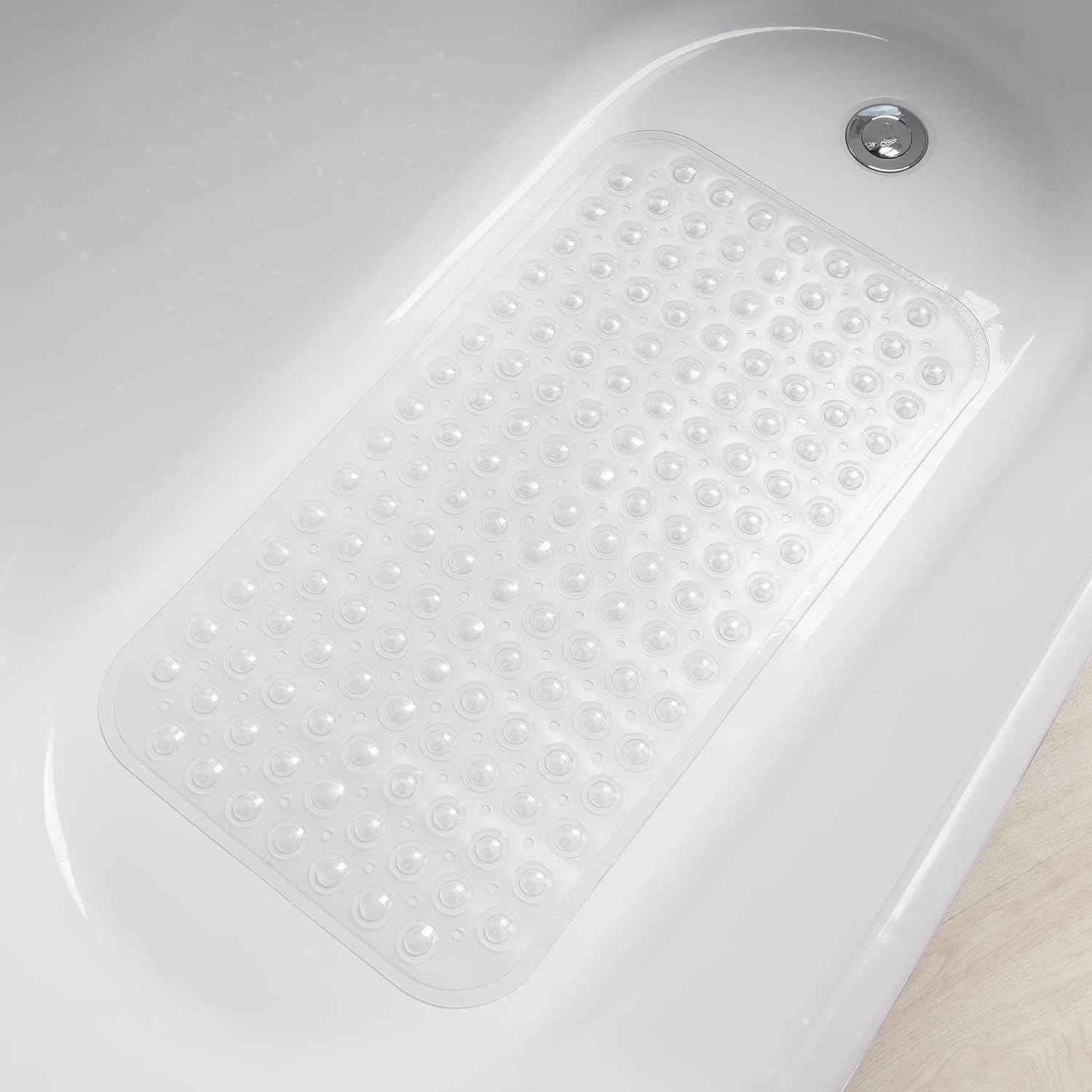 AmazerBath Bath Tub Mat, Medium Size 27.6 x 15 Inches Non-Slip Shower Mats with Suction Cups and Drain Holes, Bathroom Bathtub Mats Machine Washable