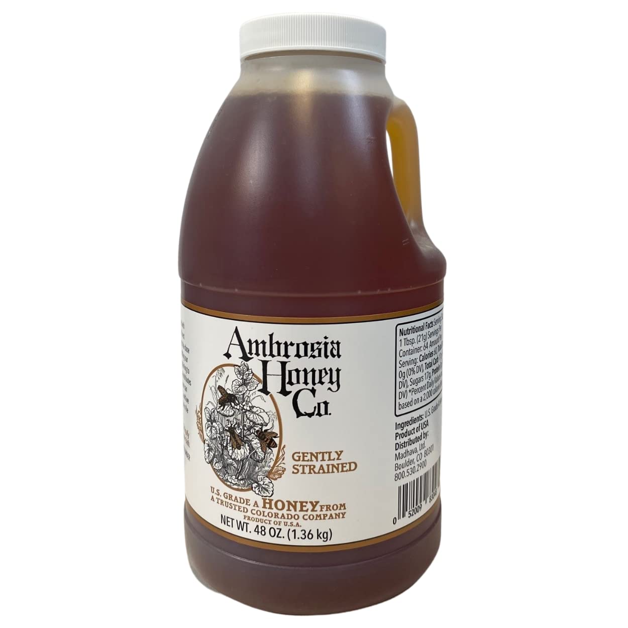 Ambrosia Honey (48oz) 100% Pure Natural Honey, Harvested in the USA, Sugar &amp;amp; Sweetener Alternative
