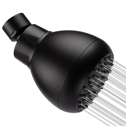 AISOSO High Pressure Shower Heads, Showerheads 3 Inches with 360 Rotation and Silicone Nozzles for Strong Spray Relaxing and Comfortable Shower, Matte Black