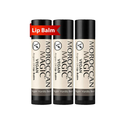 Moroccan Magic Organic Pure Coconut Lip Balm 3 Pack | Ultra-Hydrating Argan & Essential Oil Lip Moisturizer + Vitamin E | Natural Chapstick for Dry Lips | Smooth, Non-Toxic | Organic Lip Balm