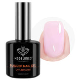 modelones Builder Nail Gel, 7-in-One Clear Builder for Nails, LED Lamp Cured Color Rubber Base Gel Polish Coat Strengthener Thickening Extension Rhinestone Glue in a Bottle for DIY Home Salon Gifts