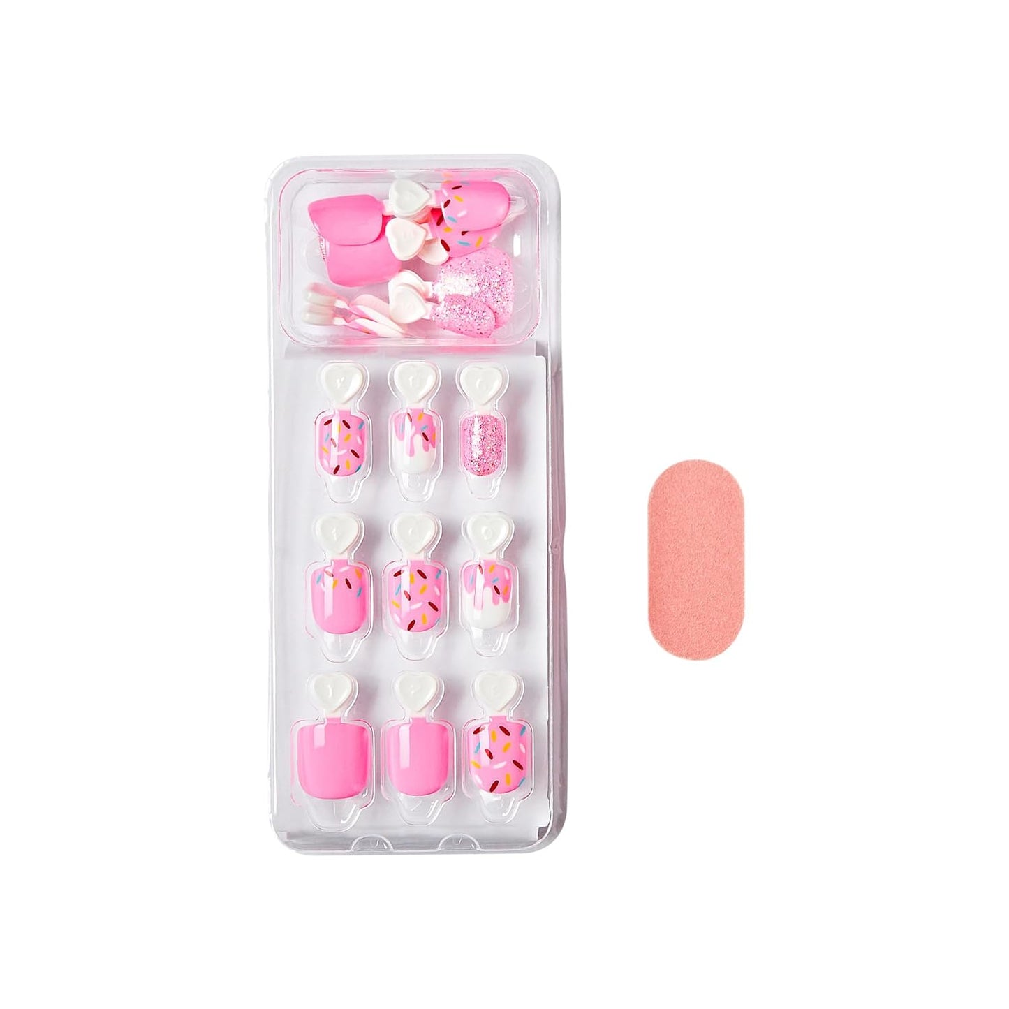 KISS_imPRESS_No_Glue_Mani_Press_On_Nails,_Mini,_'Super_Duper',_Pink,_Kids_Size,_Squoval_Shape,_Includes_20_Nails,_1_Mini_File
