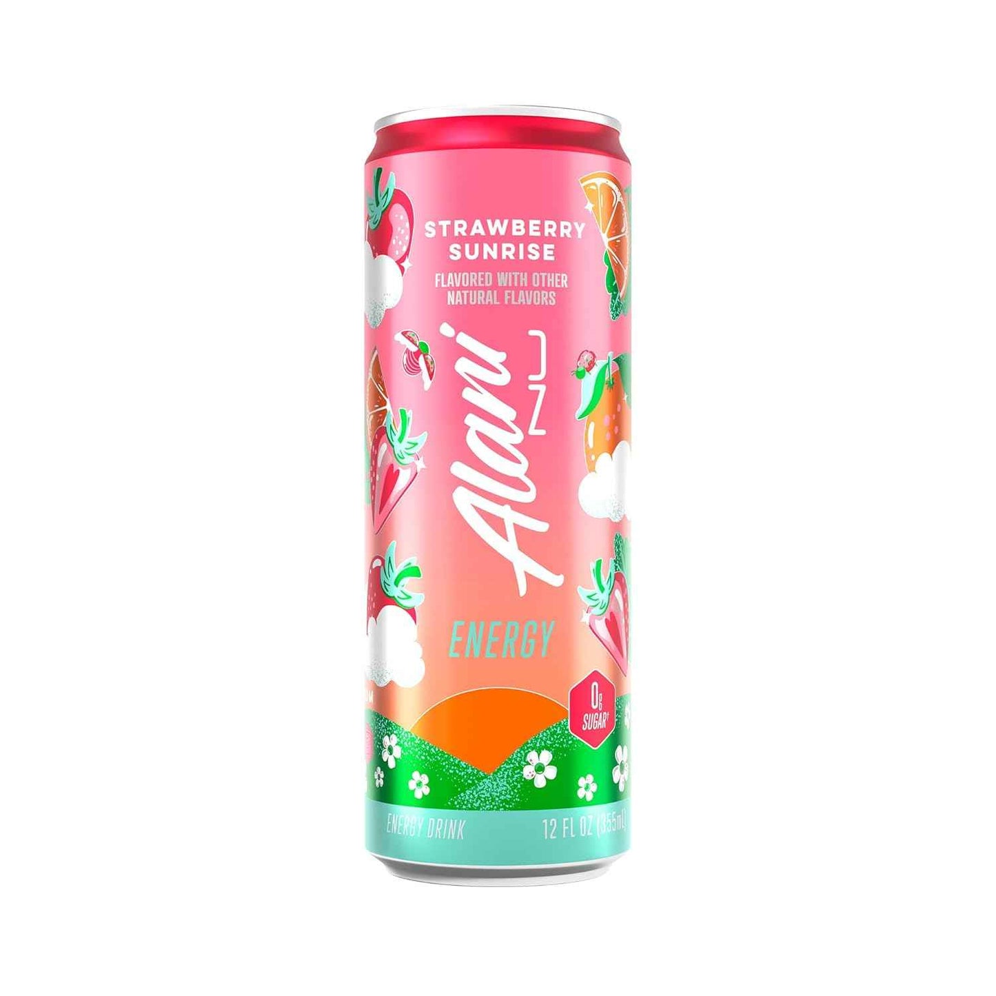 Alani Nu STRAWBERRY SUNRISE Sugar Free, Low Calorie Energy Drinks, 200mg Caffeine, Biotin B Vitamins, Zero Sugar, 10 Calories, 12 Fl Oz Cans, 12 Pack