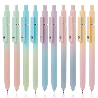 FIOVER 10pcs Gel Pens Black Ink Medium Point 0.7mm Pens Smooth Writing High-End Series Cute Ballpoint for Journaling Note Taking, Office School Supplies Gifts for Women and Men