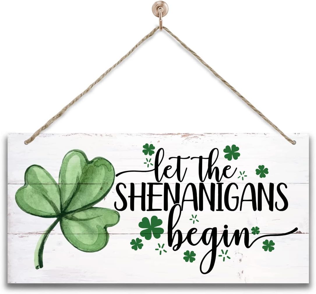 Hanging_St._Patrick's_Day_Wooden_Decor_-_'Let_the_Shenanigans_Begin'_Wall_Art,_Home_&_Door_Sign,_Shamrock_Theme