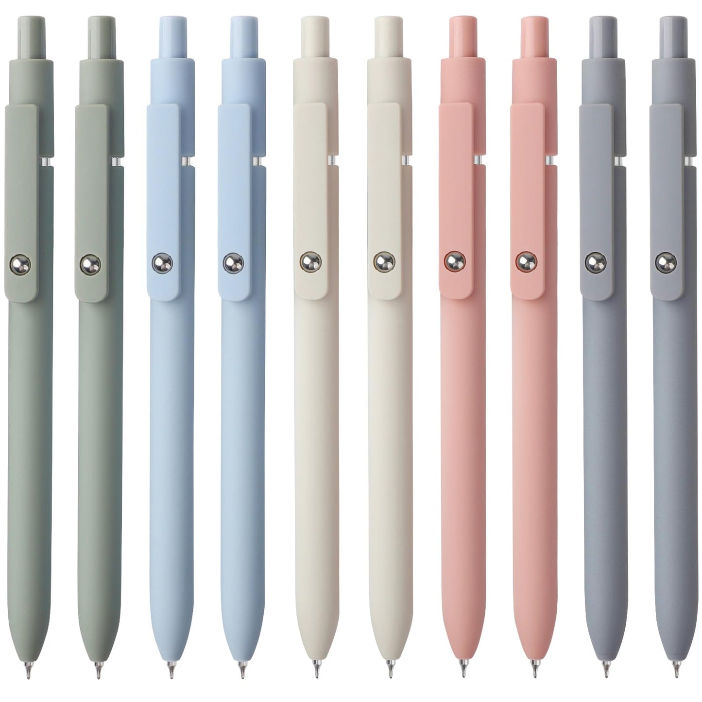 FIOVER Gel Pens, 10pcs 0.5mm Quick Dry Black Ink Fine Point Smooth Writing Pens for Journaling Note Taking High-End Series Ballpoint for Office School Supplies(10pcs Morandi)