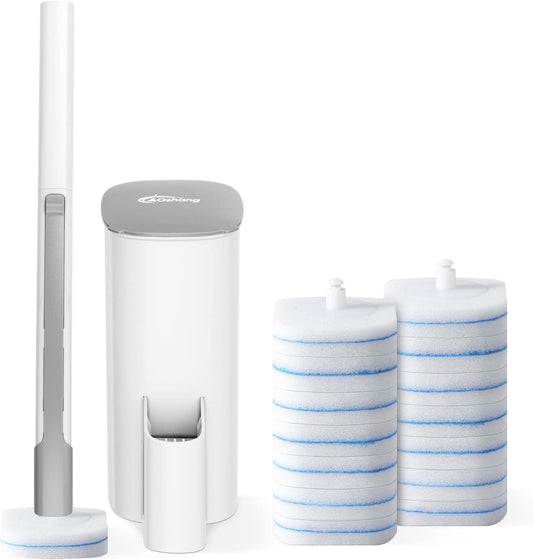 oshang_Disposable_Toilet_Brush_-_Toilet_Bowl_Cleaner,_Toilet_Cleaning_Supplies,_Toilet_Brush_with_Holder,_14_Refills_for_Deep_Cleaning_and_Hygienic_Bathroom_Maintenance