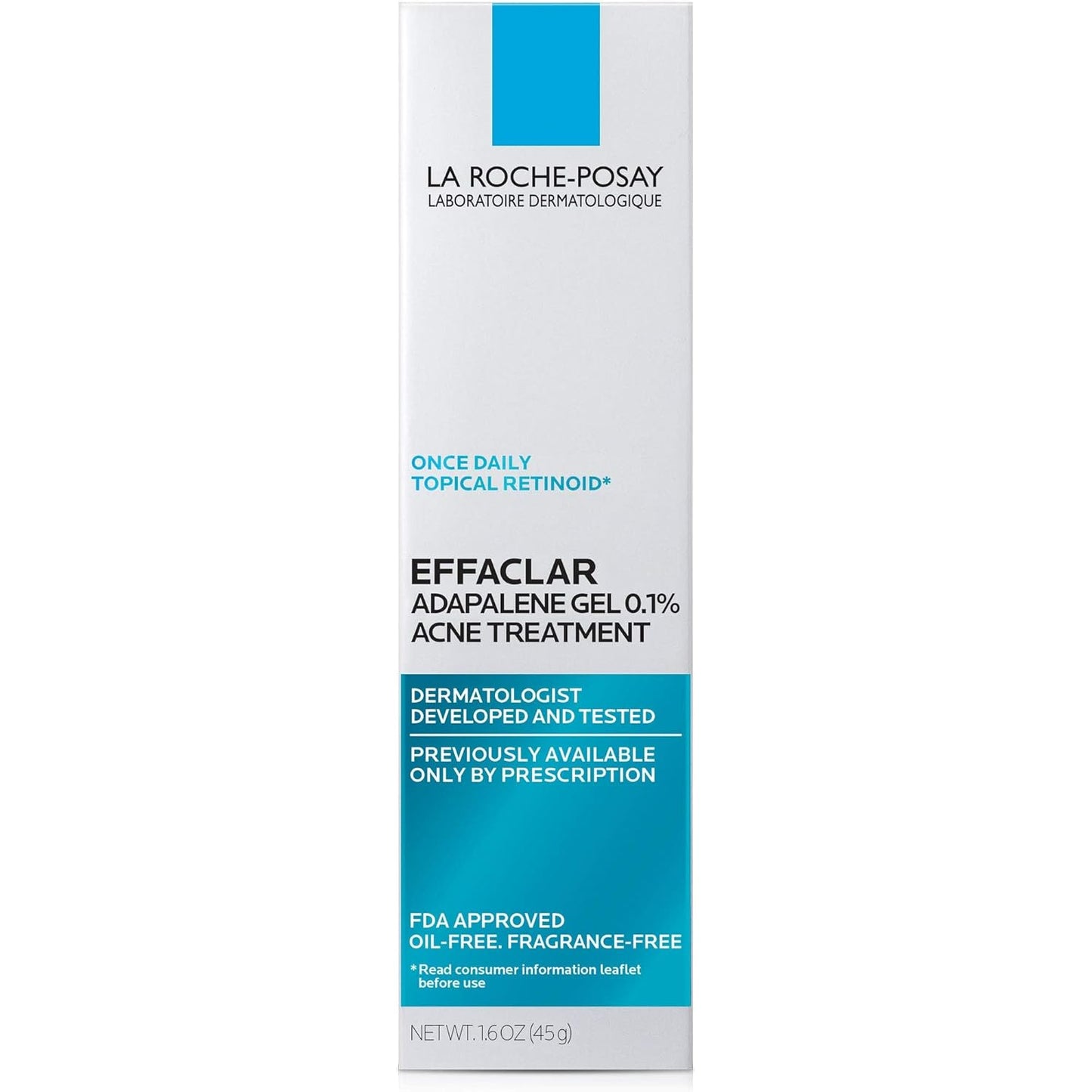 La_Roche-Posay_Effaclar_Adapalene_Gel_0.1%_Acne_Treatment,_Retinoid_Cream,_Acne_Medication_Gel_for_Blackheads_&_Whiteheads,_Oil_Free,_Helps_Clear_and_Prevent_Blemishes_&_Clogged_Pores