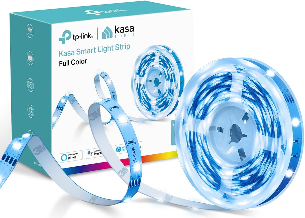 Kasa_Smart_LED_Light_Strip,_16.4ft/32.8ft(2_Rolls_of_16.4ft.)_WiFi_LED_Strip_Works_with_Alexa,_Google_Home,_SmartThings,_High_Brightness_with_16_Million_Colors,_RGB,_Grouping,_Adjustable_Length,_Up_to_25,000_Hours