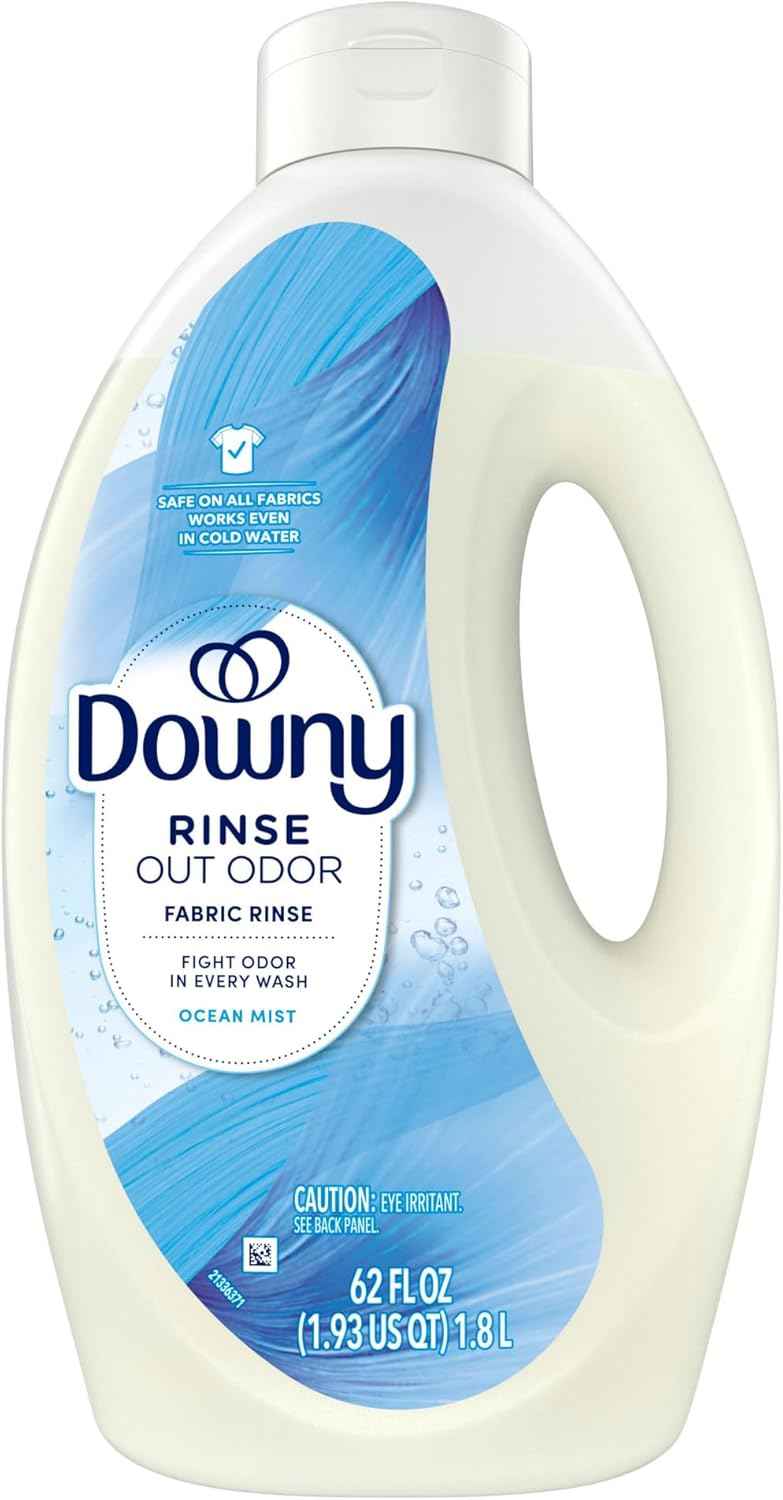Downy Rinse Laundry Odor Remover, Ocean Mist Scent, 62 FL OZ, Fabric Softener and Laundry Odor Removal Rinse