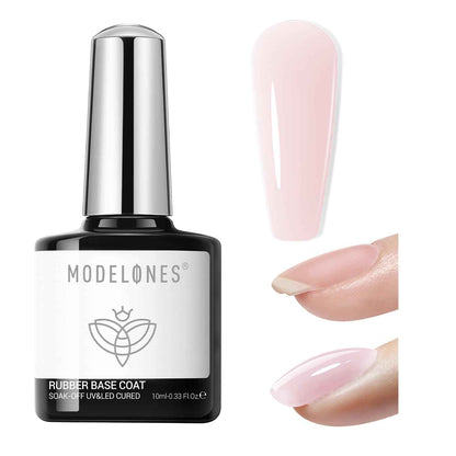 modelones Gel Top Coat, 15 ml 2026 Upgrade Super Shiny Base and Top Coat Set, Soak Off Nail Lamp Acid Free No Wipe Clear Base Top Gel Nail Polish