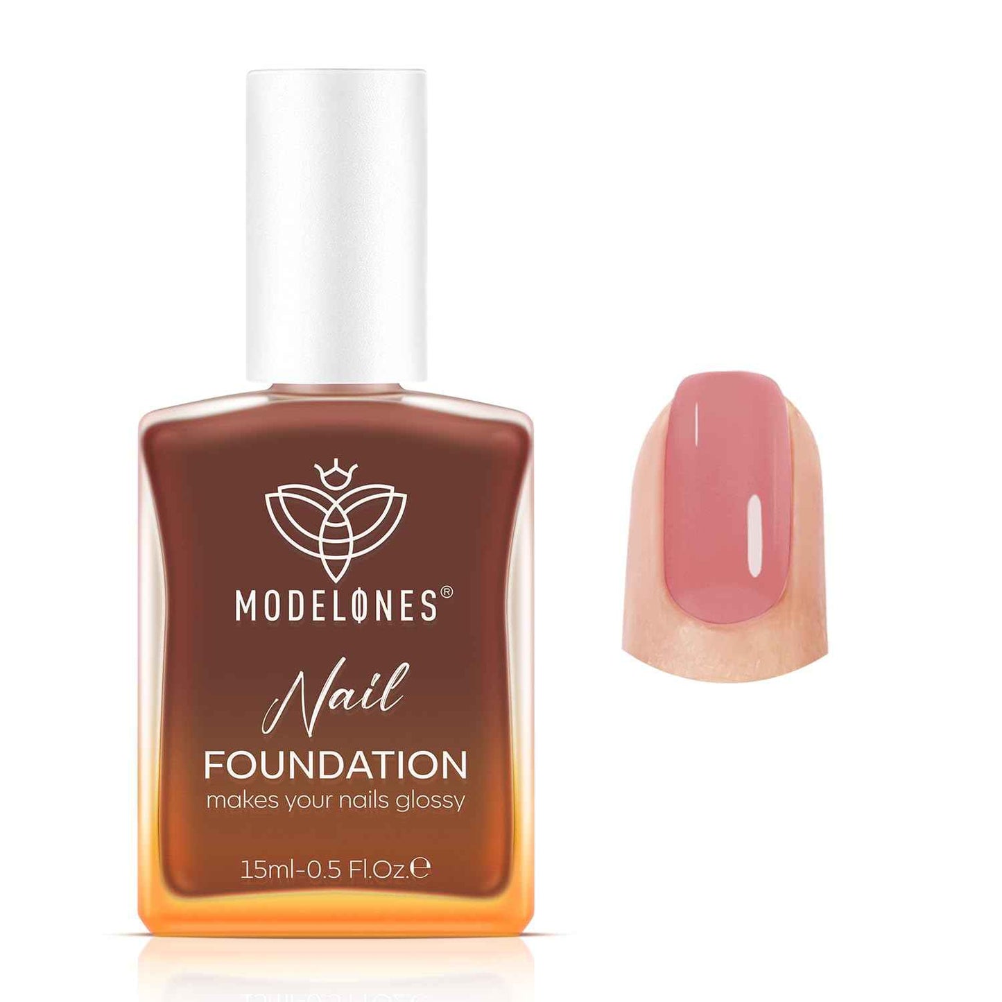 modelones Nail Strengthener, Milky White Nail Polish Nail Repair for Damaged Nails Hardener Air Dry Nail Growth Polish Natural Nail Concealer Foundation Gifts for Women 15ml