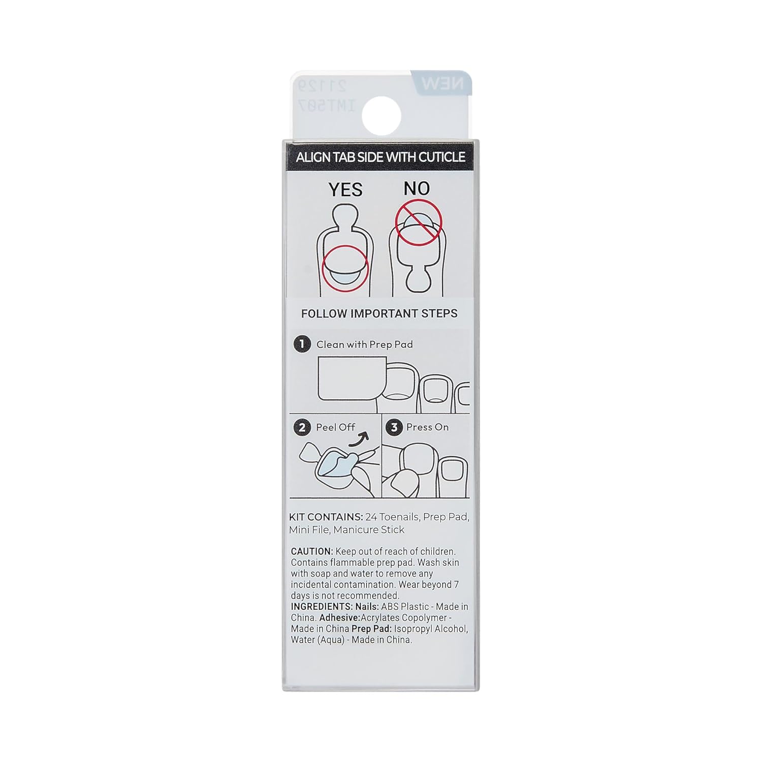KISS_imPRESS_Pedicure_Press_On_Toenails,_'Angel_Vibes',_White,_Short_Squoval,_Pedicure_Nail_Kit_Includes_24_Press_On_Toenails,_Prep_Pad,_Mini_Nail_File,_&_Pedicure_Stick