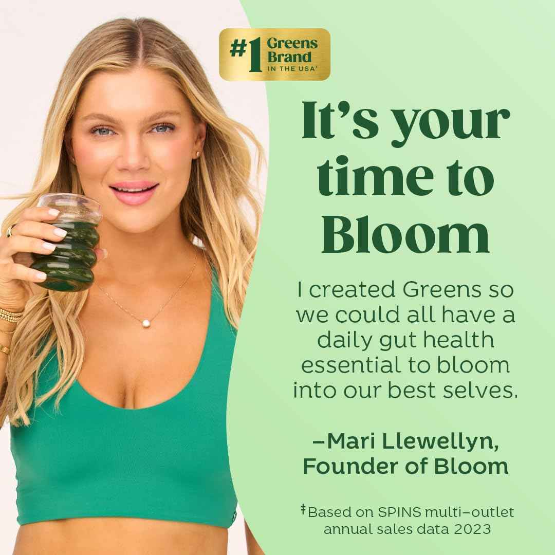 Bloom Nutrition Superfood Greens Powder, Digestive Enzymes with Probiotics and Prebiotics, Gut Health, Bloating Relief for Women, Chlorella, Green Juice Mix with Beet Root Powder