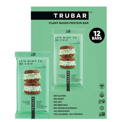 TRUBAR Vegan Protein Bar, Assorted Flavors, Gluten Free, Vegan Protein Snacks, 12G Plant-Based Protein, High Fiber, Healthy Protein Bars