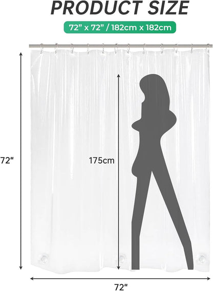 AmazerBath_White_Shower_Curtain_Fabric,_Waffle_Shower_Curtains_for_Bathroom,_Cloth_Shower_Curtain_Heavy_Duty,_Thick_Bathroom_Shower_Curtains_Hotel_Quality,_Premium_Polyester,_72x72_Inches