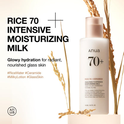 ANUA_Rice_70_Intensive_Moisturizing_Milk,_Hydrating_Face_Lotion,_Niacinamide,_Ceramides,_All_Skin_Types,_Sensitive,_Skin_Moisture_Barrier,_Lightweight_Nourishing,_Korean_Skincare,_5.07_fl.oz.