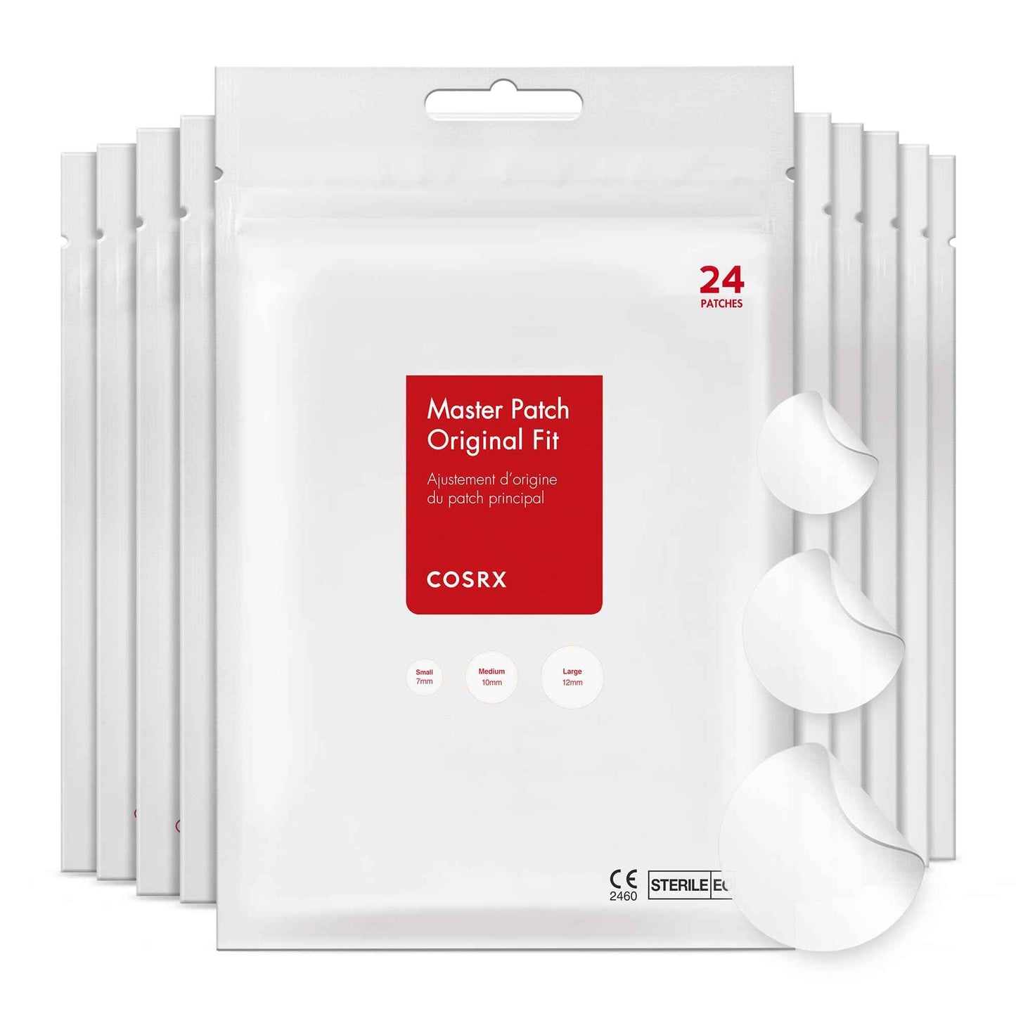COSRX Acne Pimple Patch Absorbing Hydrocolloid Original 3 Size Patches for Blemishes and Zits Cover, Spot Stickers for Face and Body, Not Tested on Animals