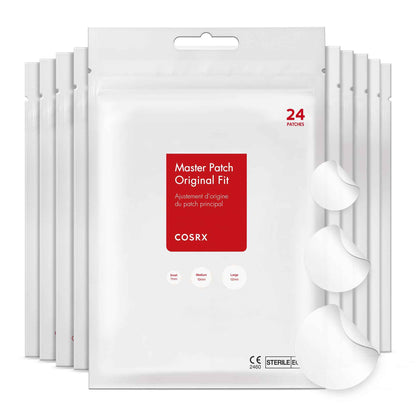 COSRX Acne Pimple Patch Absorbing Hydrocolloid Original 3 Size Patches for Blemishes and Zits Cover, Spot Stickers for Face and Body, Not Tested on Animals