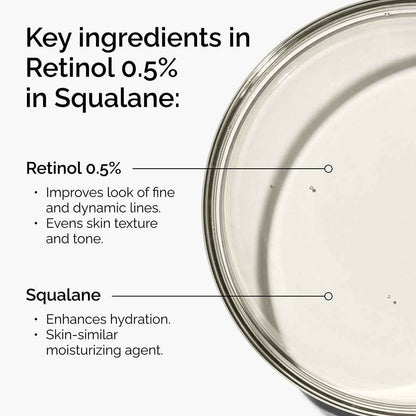 The Ordinary Retinol 0.5% in Squalane, Intermediate Retinol Serum for the Face That Is Anti-Aging and Skin Smoothing, 1 Fl Oz