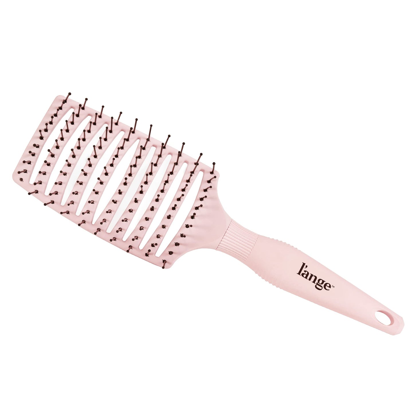 L&amp;#39;ANGE HAIR Siena Wide Curved Vented Hair Brush | Detangle with Nylon Bristles Best for Tangles and Knots Ideal Men Women Brushes Airflow Blush