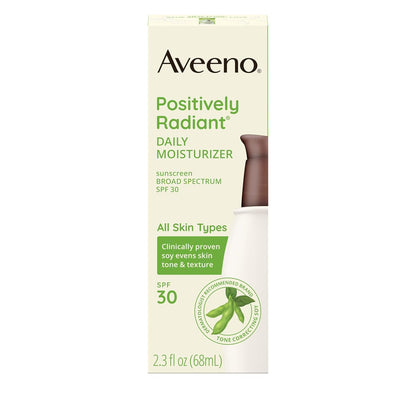 Aveeno_Positively_Radiant_Face_Moisturizer_with_SPF_30_Sunscreen,_Hydrating_Facial_Moisturizer_with_Soy_Extract_to_Visibly_Improve_Skin_Tone_and_Texture,_Hypoallergenic_Formula,_Oil-Free,_2.3_FL_OZ