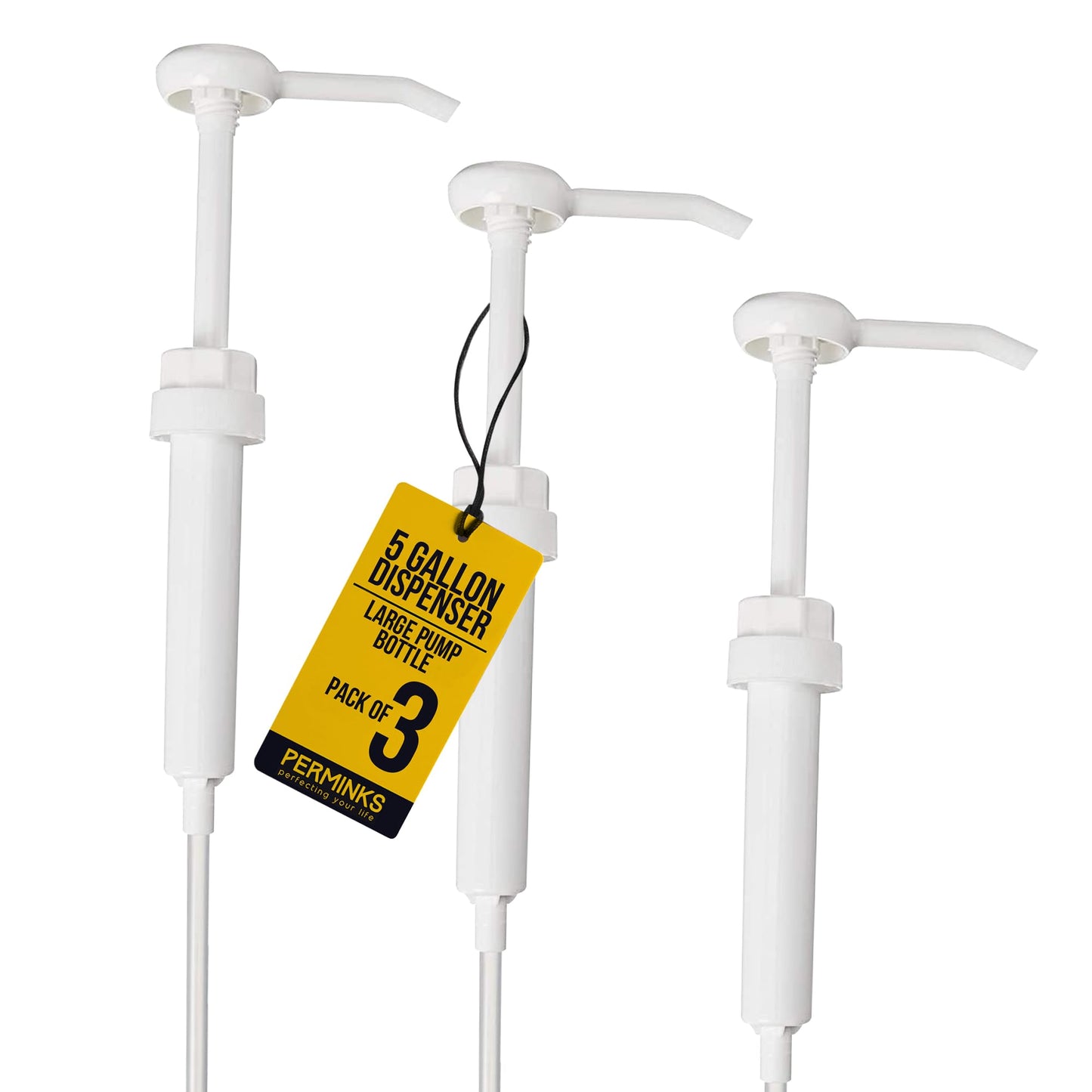 5 Gallon Pump Dispenser - Pump for 5 Gallon Bucket, Jug, Bottle, Large Container - Great for Shampoo &amp;amp; Conditioner, Laundry Detergent, Snow Cone Syrup, Bleach Liquid, Oil &amp;amp; More (Pack of 3)