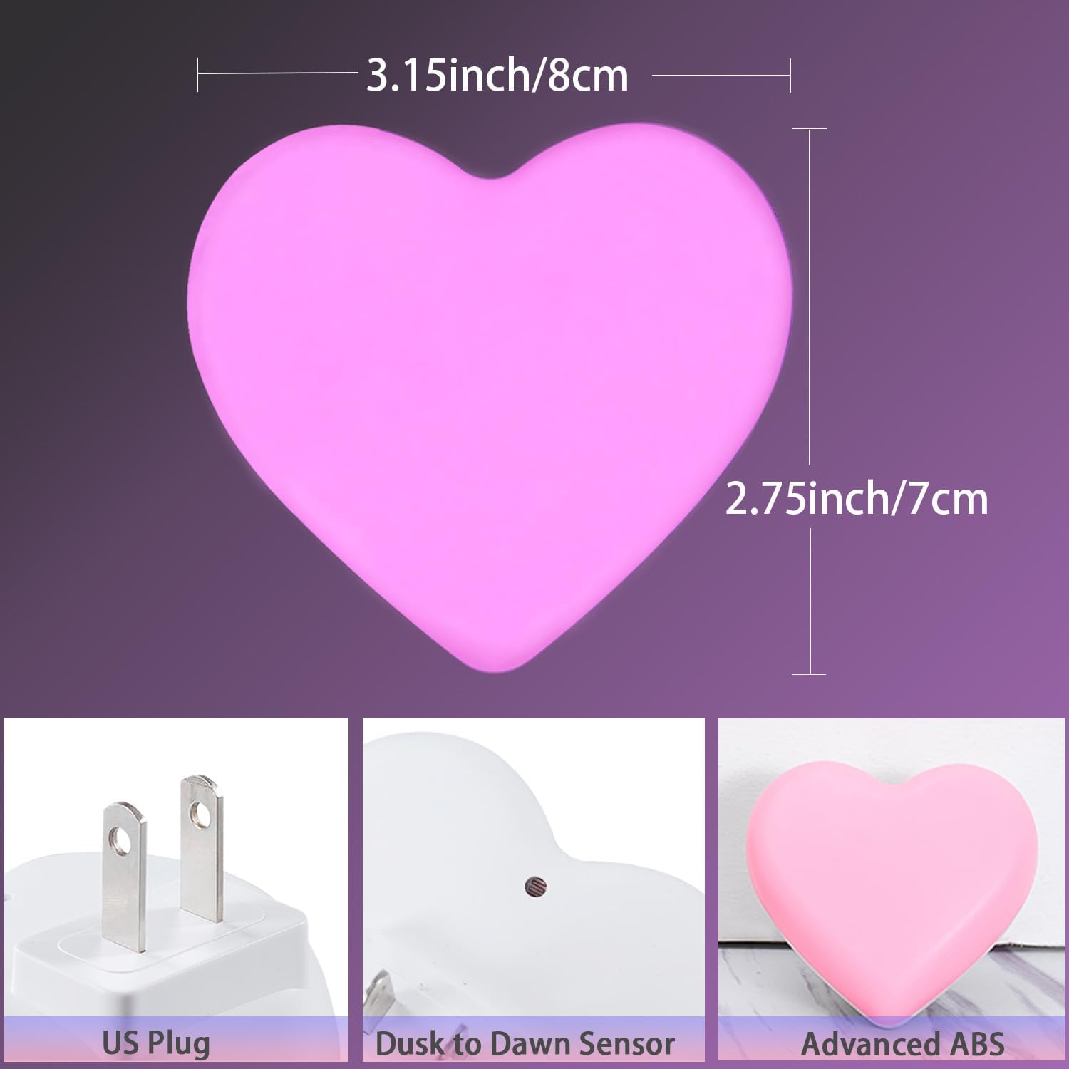 INZU_Night_Lights_Plug_into_Wall,_LED_Night_Light_for_Kids,_Cute_Nightlight_with_Auto_Dusk_to_Dawn_Sensor,_LED_Nightlight_with_Soft_Warm_Light_for_Bedroom,_Nursery,_Bathroom,_Hallway_(Pink)