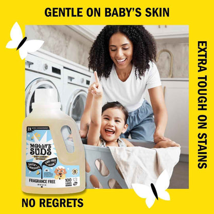 Molly's Suds Baby Liquid Laundry Detergent | Removes Formula, Poop & Spit-Up Stains | Extra Gentle for Infants, Babies, Toddlers