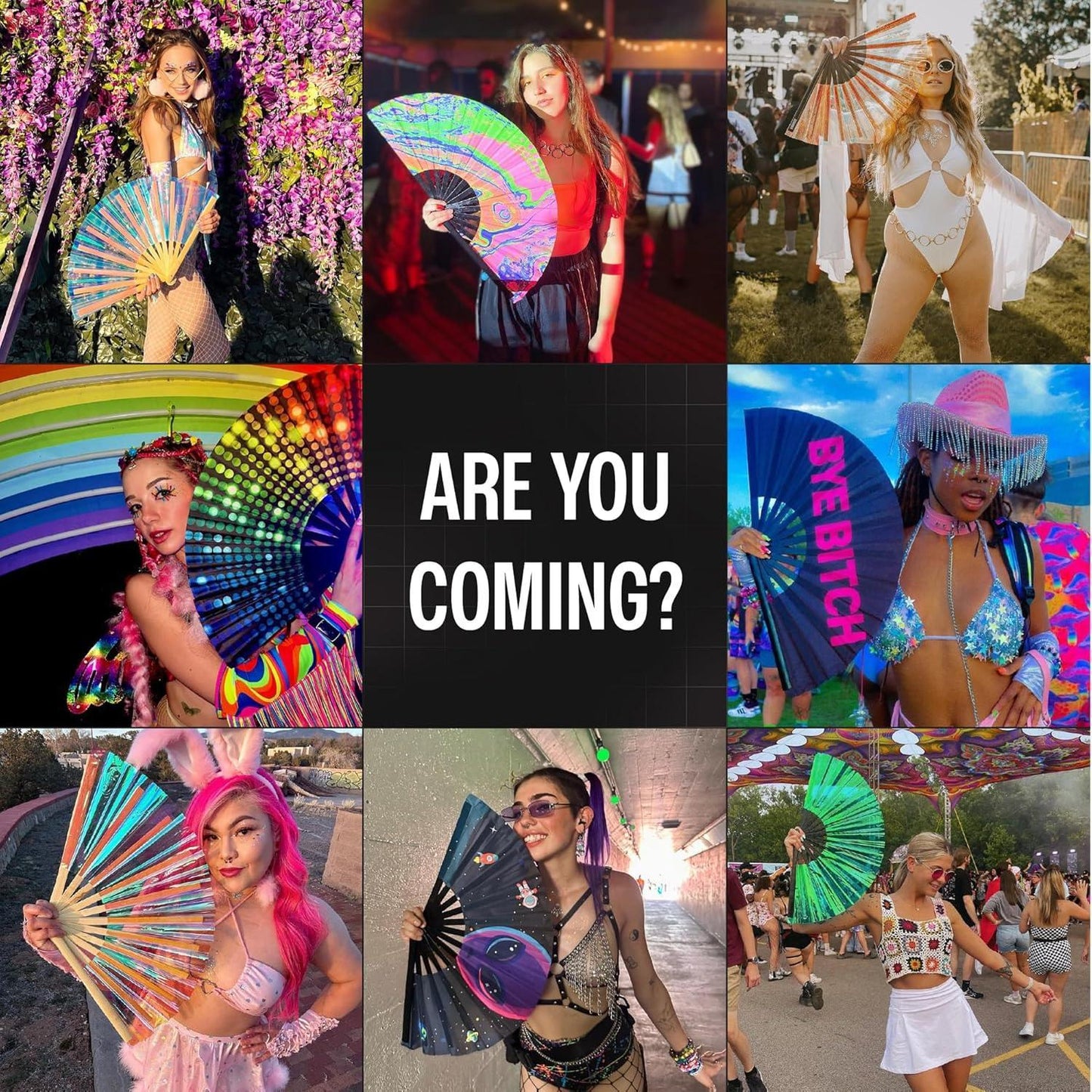 SoJourner_Bags_Rave_Fan_-_Large_Folding_Fan_-_Clack_Fan_Hand_for_Raves,_Halloween,_Burlesque,_Rainbow_Outfits_for_Women_&_Festival_Accessories