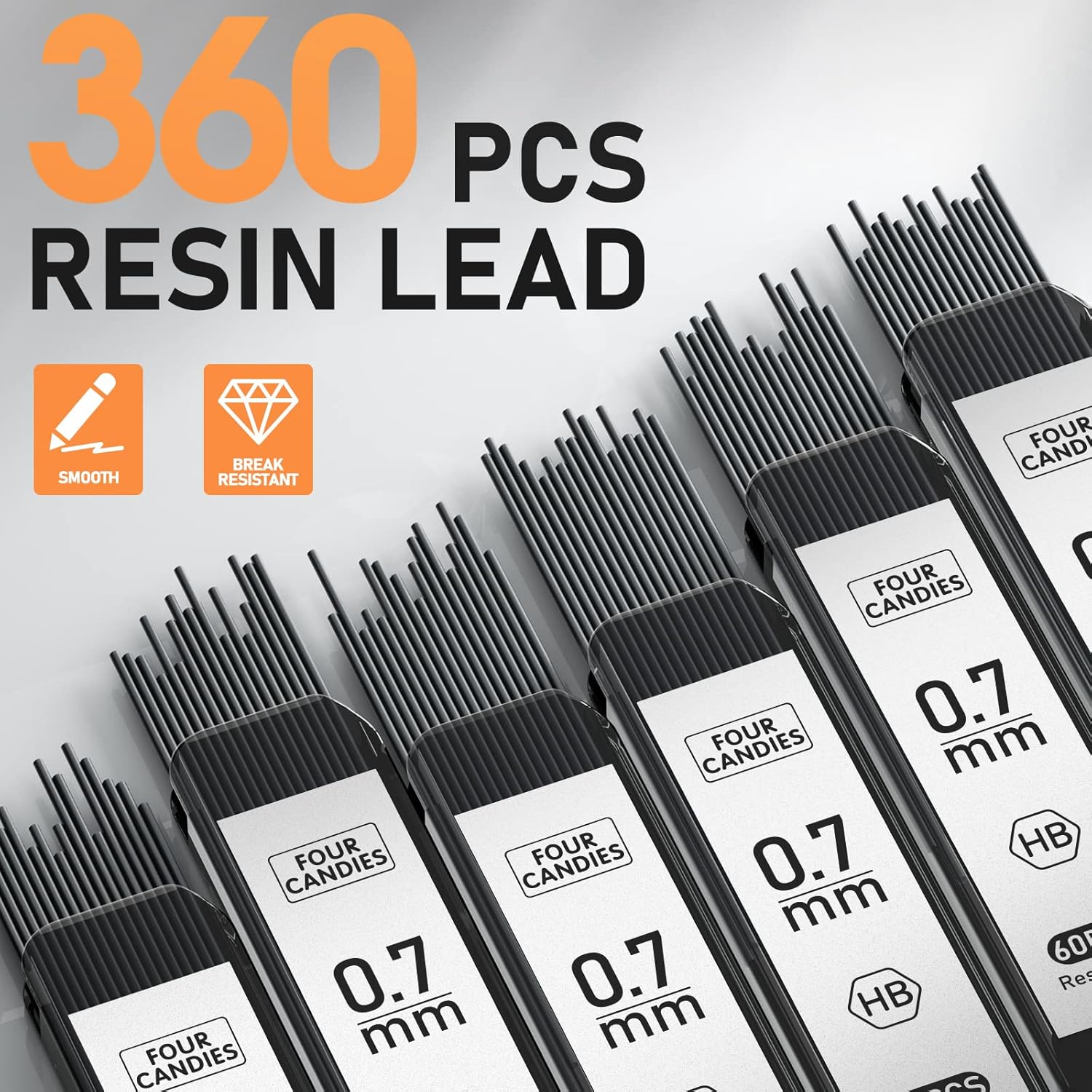 Four_Candies_Metal_Mechanical_Pencil_Set_-__Art_Mechanical_Pencils_&_360PCS_HB_Lead_Refills_&_3PCS_Erasers_&_9PCS_Eraser_Refills,_Drawing_Mechanical_Pencils_for_Writing,_Sketching/With_Case