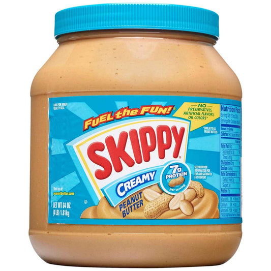 Skippy Creamy Peanut Butter 64 oz – Clean-Label Pantry Staple for Gluten-Free and Preservative-Free Living