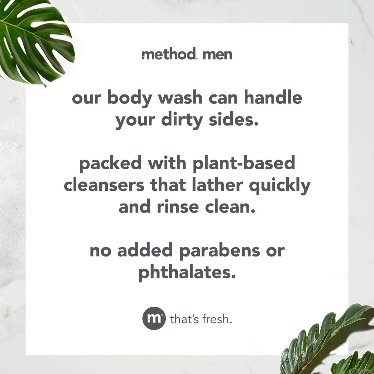Method_Men_Body_Wash,_Sea_+_Surf,_Paraben_and_Phthalate_Free,_18_fl_oz_Pack_of_1_Body_Care_Gel_Scent_Soap_Fragrance_Aroma_Cleanser_Shower_Gel_Cleansing