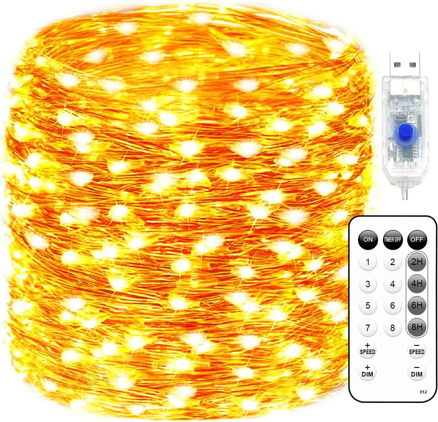 LuminHue Copper Wire LED String Lights 66ft – Calming Ambient Lighting for Bath Time, Yoga and Meditation Space