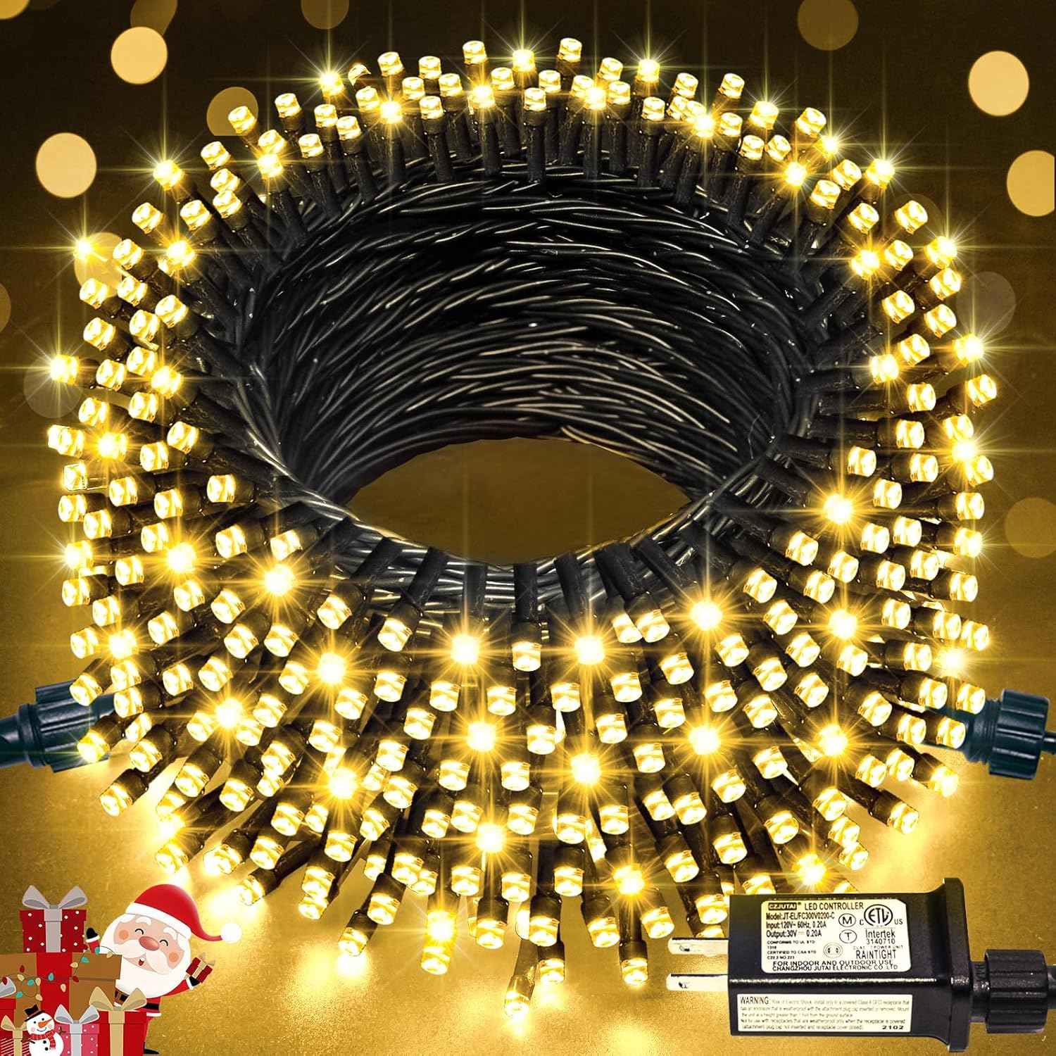JMEXSUSS 66ft 200 LED Waterproof String Lights – Patio and Porch Party Decor, IP44 Warm White Outdoor Twinkle Lights