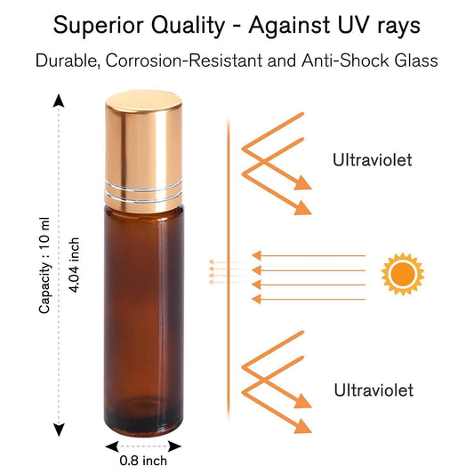 PrettyCare_Essential_oil_Roller_Bottles_for_Oils_10ml_Glass_Amber_Perfume_Bottles_Empty_with_Extra_Roller_Balls,_Opener,_Funnel,_Pipette,_Labels