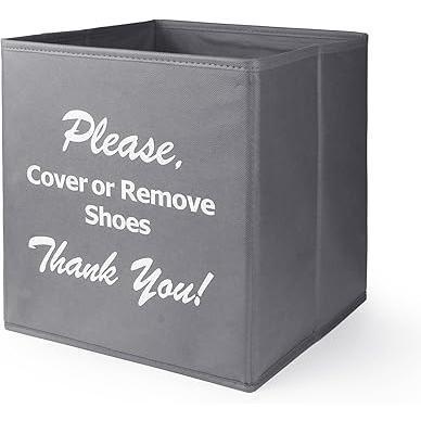 Opret_Large_Shoe_Cover_Box_Black,_Real_Estate_Agent_Supplies,_Disposable_Shoe_Cover_Dispenser_Box_for_Open_House,_Please_Cover_or_Remove_Shoes,_Foldable_Storage_Bin_for_Shoe_Bootie
