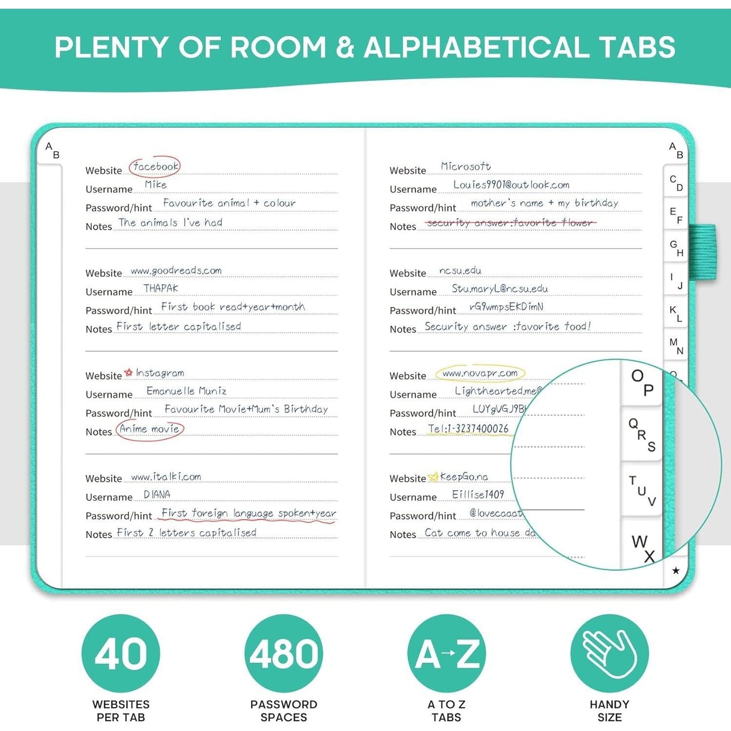 Taja_Password_Keeper_Book_with_Alphabetical_Tabs，Small_Password_Books_for_Seniors,_Password_Notebook_for_Internet_Website_Address_Log_in_Detail