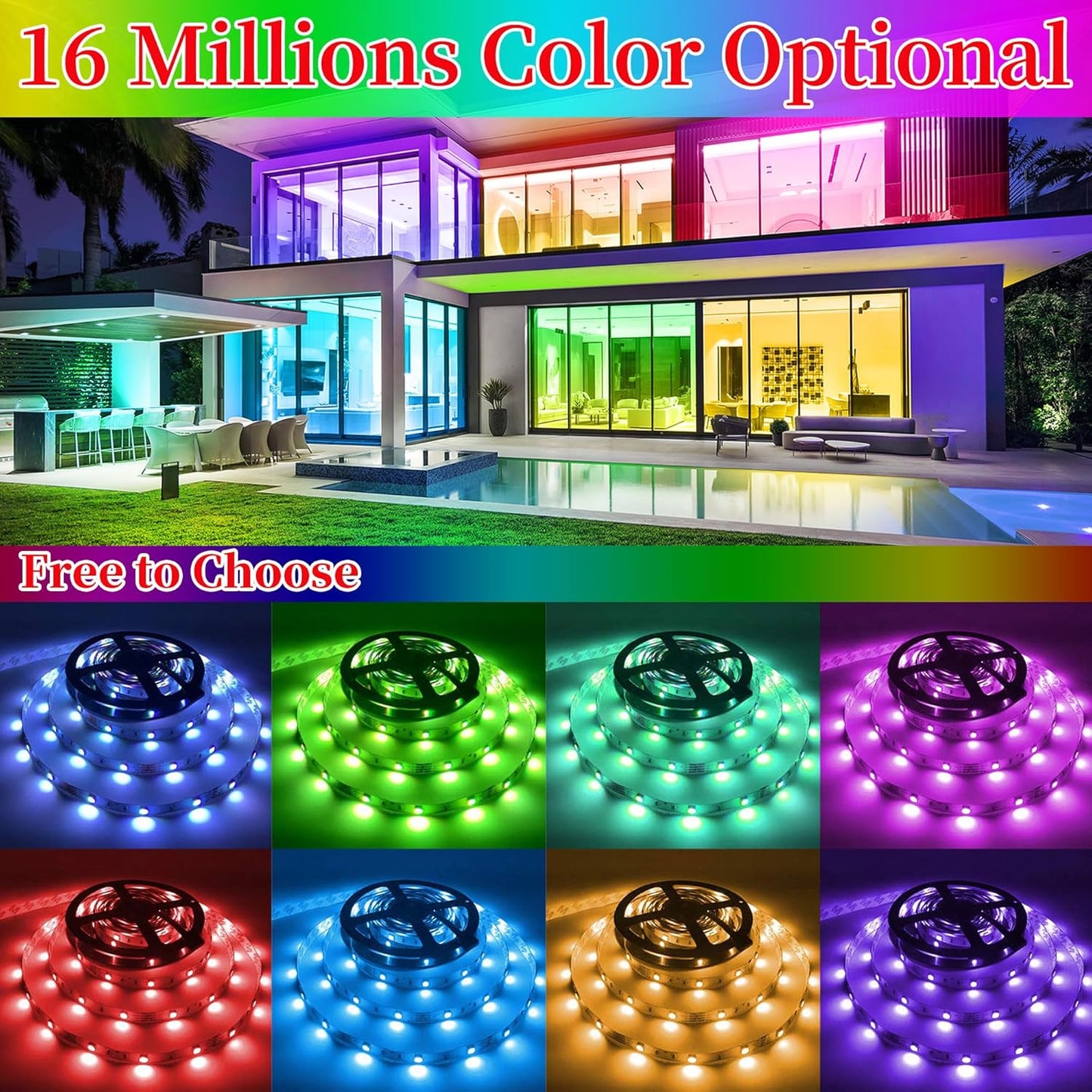LED_Lights_for_Bedroom,_RGB_LED_Strip_Lights_with_44_Keys_IR_Remote,_Smart_LED_Light_Strip_with_Adhesive_Backing_Adjustable_Brightness_App_Control_for_Bedroom_Party_Decoration