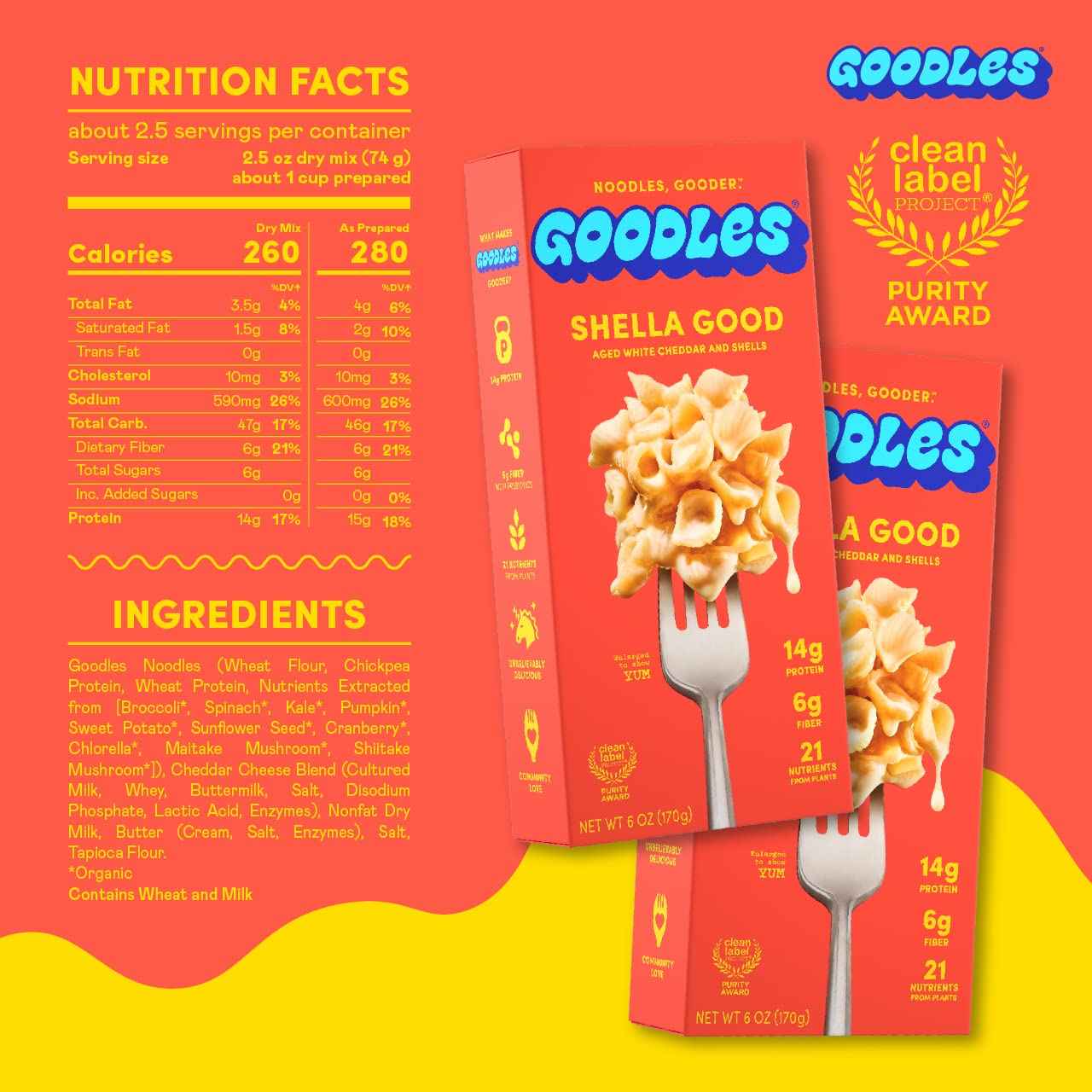 Goodles Shella Good Aged White Cheddar Shells – Simple Clean Label Mac and Cheese for Intentional Kitchens