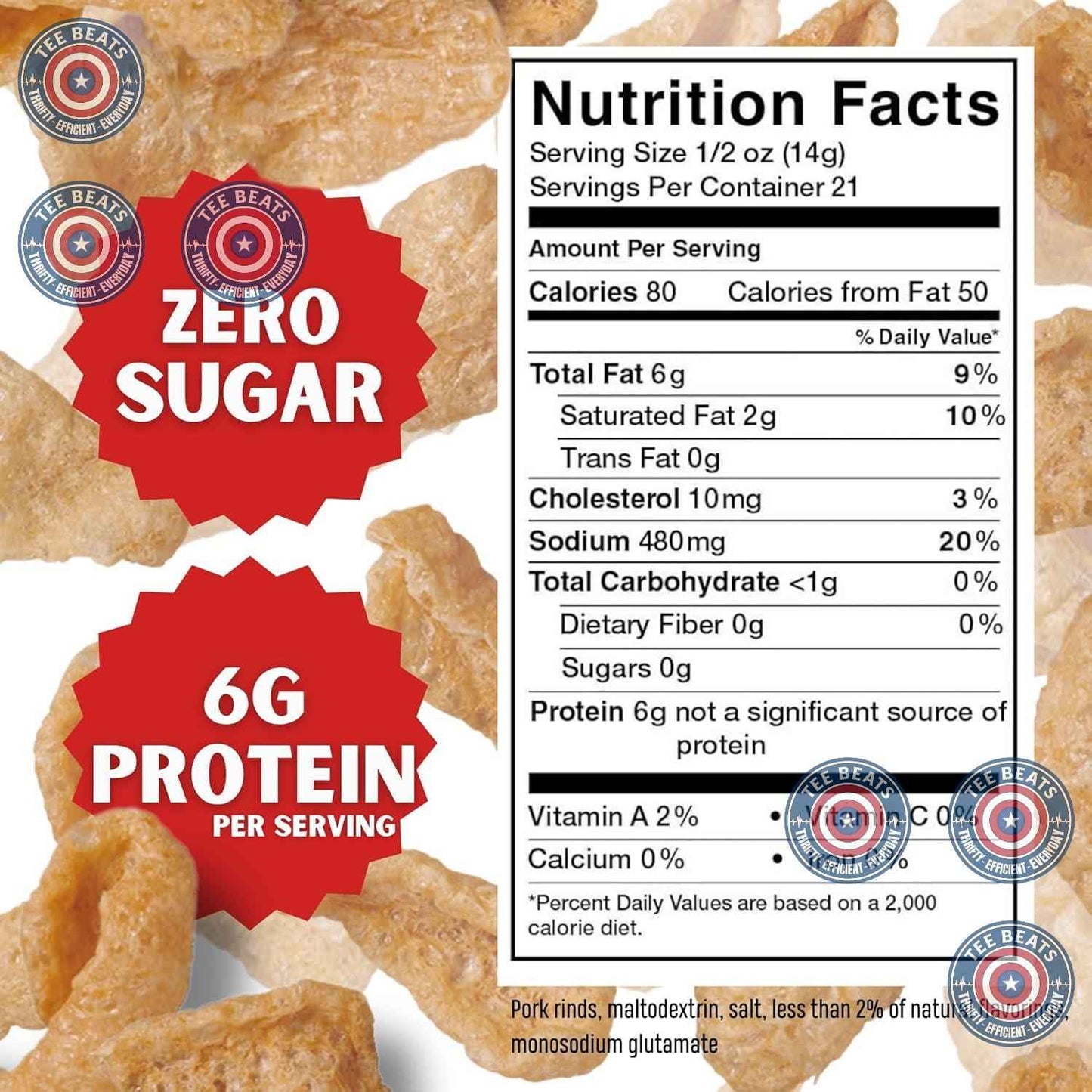 Lowrey's Bacon Curls Microwave Pork Rinds (Chicharrones), Original – Gluten-Free Single-Serve Crunch for Kids' Lunchboxes and Snack Time